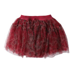 Sarabanda Gonna tinta unita con Tulle Rosso per Neonata 0F347 ROSSO SARABANDA 