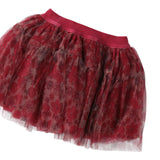 Sarabanda Gonna tinta unita con Tulle Rosso per Neonata 0F347 ROSSO SARABANDA 