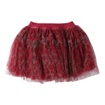 Sarabanda Gonna tinta unita con Tulle Rosso per Neonata 0F347 ROSSO SARABANDA 