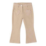 Sarabanda Pantalone tinta unita Modello A Zampa Beige per Neonata 0F359 BEIGE SARABANDA 