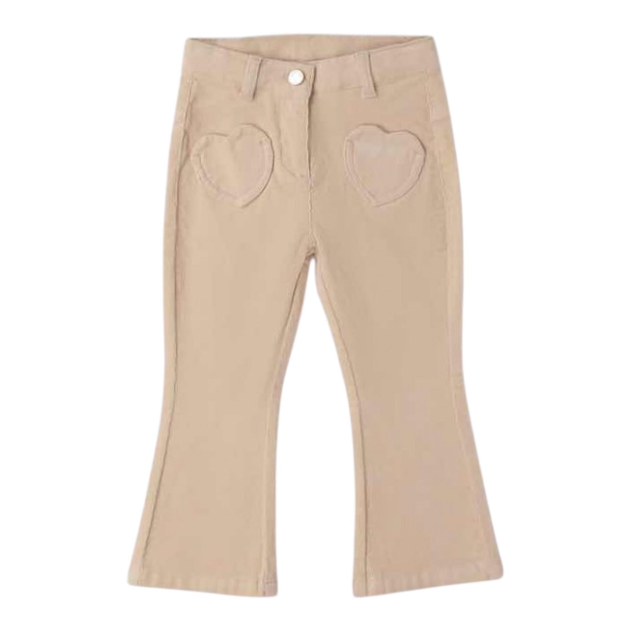 Sarabanda Pantalone tinta unita Modello A Zampa Beige per Neonata 0F359 BEIGE SARABANDA 
