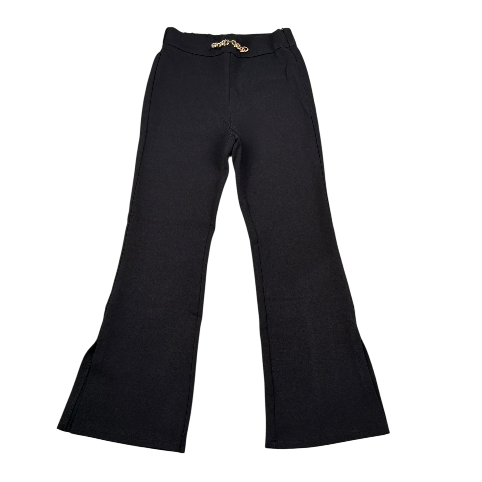 Sarabanda Pantalone tinta unita Modello Zampa Nero per Bambina 0F540 NERO SARABANDA 