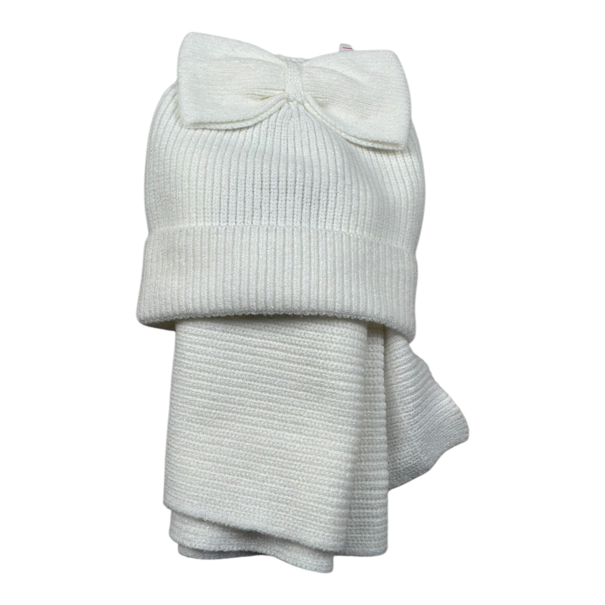 Sarabanda Cappello tinta unita con Sciarpa Bianco per Neonata 0F912 BIANCO SARABANDA 