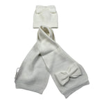 Sarabanda Cappello tinta unita con Sciarpa Bianco per Neonata 0F912 BIANCO SARABANDA 