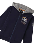 Sarabanda Felpa tinta unita con Zip E Cappuccio Blu per Bambino F133 BLU SARABANDA 