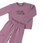 Sarabanda Completo 2Pz Felpa-Pantalone tinta unita Rosa per Neonata F208 ROSA SARABANDA 