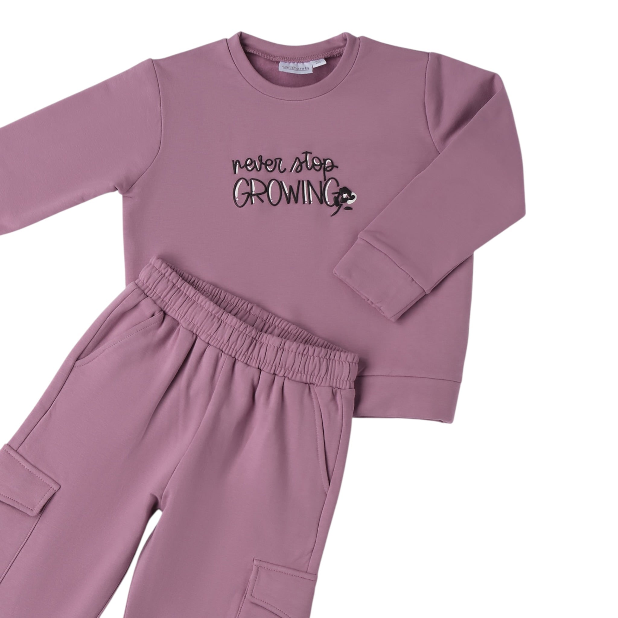 Sarabanda Completo 2Pz Felpa-Pantalone tinta unita Rosa per Neonata F208 ROSA SARABANDA 