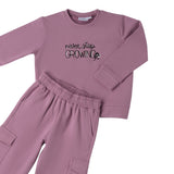 Sarabanda Completo 2Pz Felpa-Pantalone tinta unita Rosa per Neonata F208 ROSA SARABANDA 
