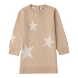 Sarabanda Abito tinta unita In Maglia Beige per Bambina F338 BEIGE SARABANDA 