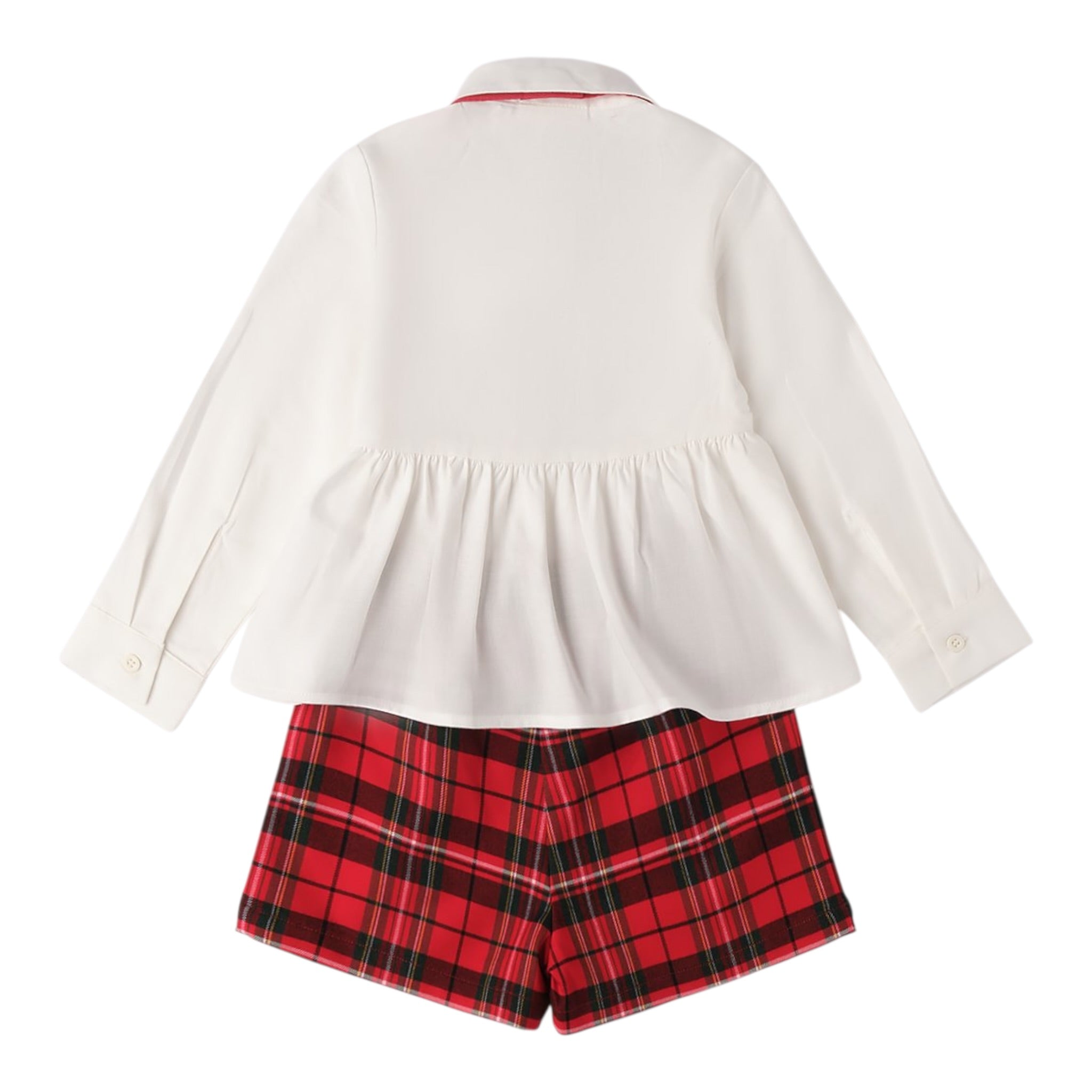 Sarabanda Completo 2Pz Short-Camicia Bicolore Bianco/Rosso per Bambina F372 BIANCO/ROSSO SARABANDA 