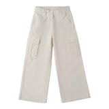 Sarabanda Pantalone tinta unita con Girovita Regolabile Bianco per Bambina F547 BIANCO SARABANDA 