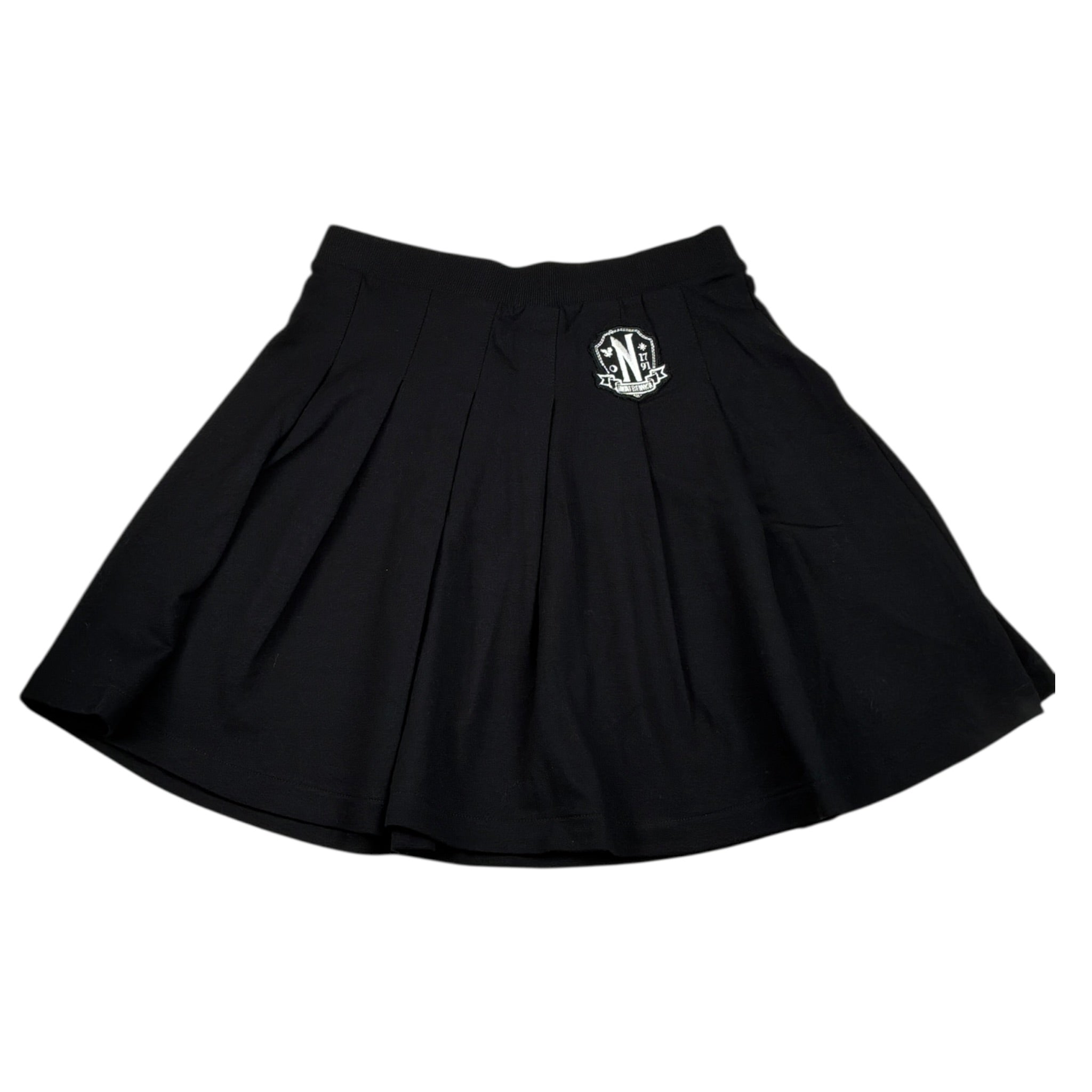 Sarabanda Gonna tinta unita con Logo Wednesday Nero per Bambina H7005 NERO SARABANDA 