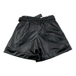 Sarabanda Short tinta unita Ecopelle Nero per Bambina OF354 NERO SARABANDA 