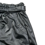 Sarabanda Short tinta unita Ecopelle Nero per Bambina OF354 NERO SARABANDA 