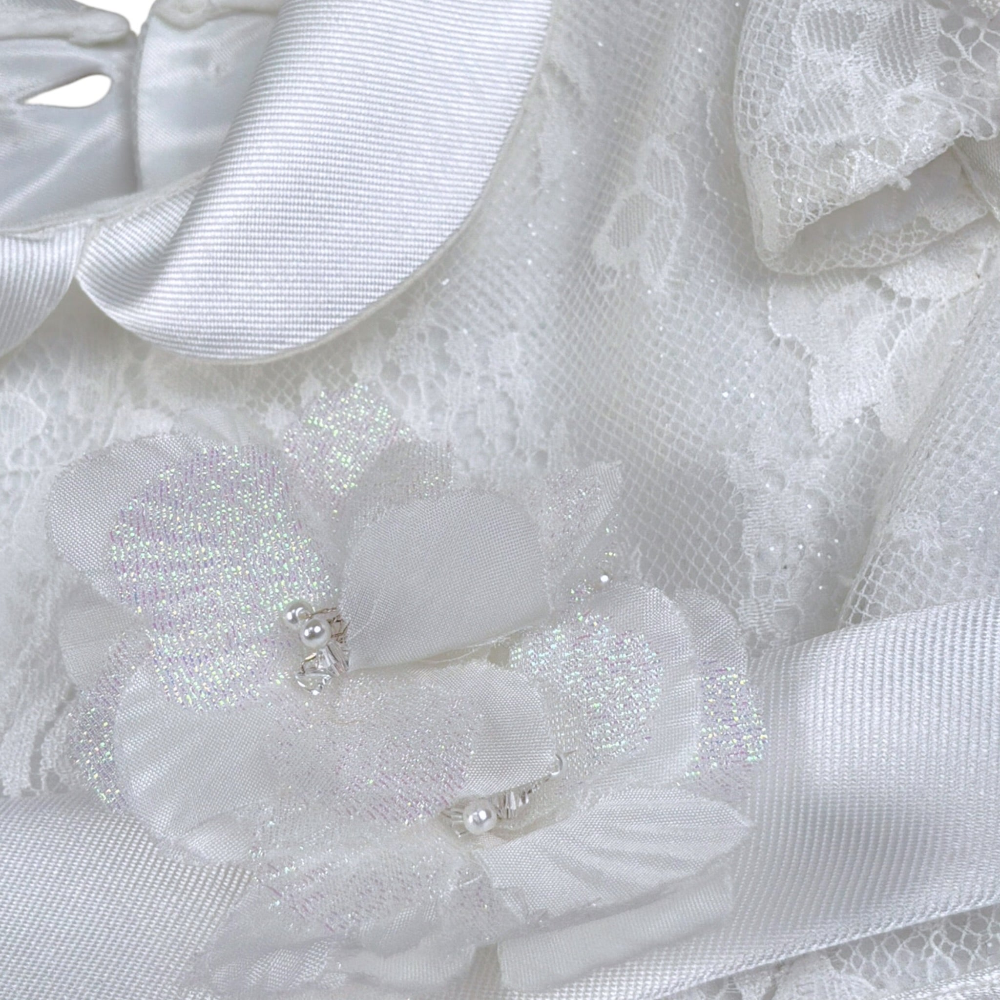 Sartoria Bramante Abito Cerimonia tinta unita con Tulle Bianco per Neonata MARTINA2 BIANCO SARTORIA BRAMANTE 