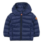 Save The Duck Giubbino tinta unita con Zip E Cappuccio Blu per Neonato I300003XGIGA21 BLU SAVE THE DUCK 