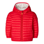 Save The Duck Giubbino tinta unita con Zip E Cappuccio Rosso per Neonato I30003XMX ROSSO SAVE THE DUCK 