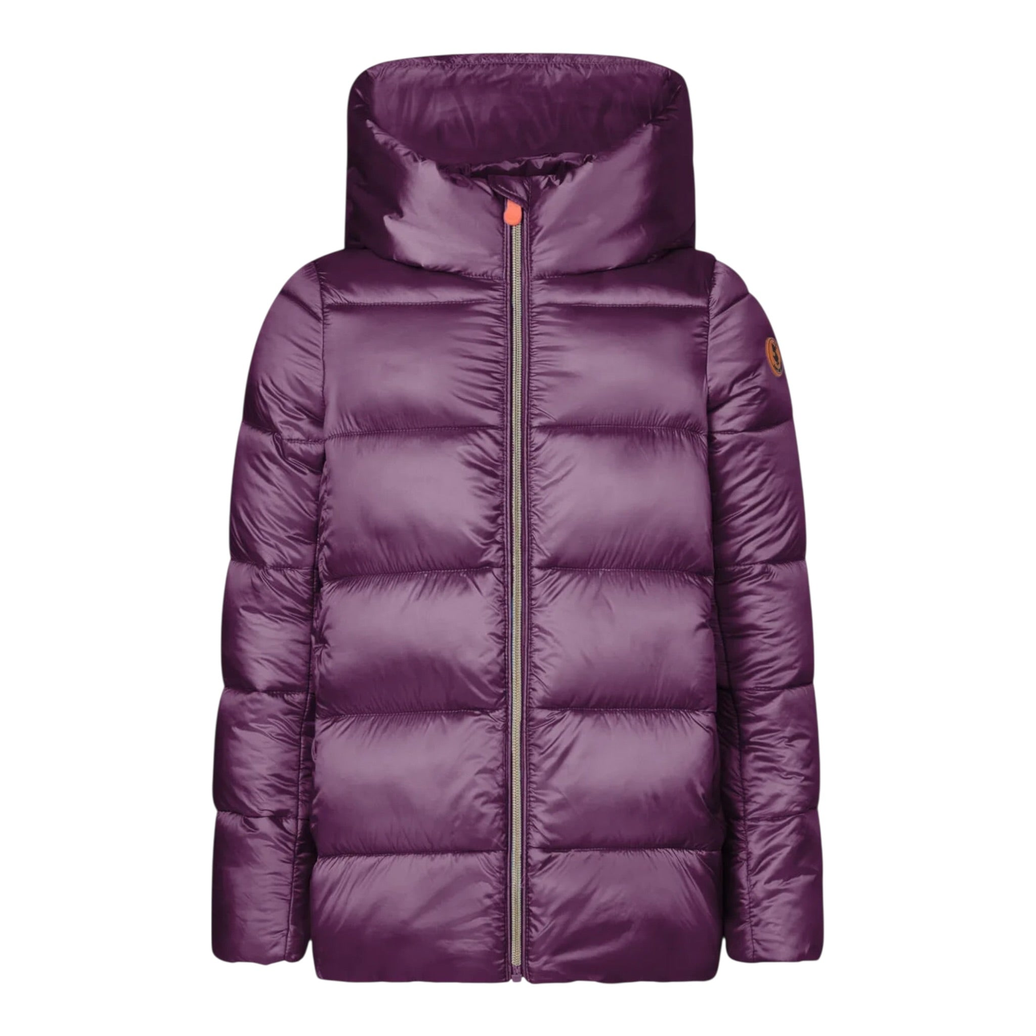 Save The Duck Giubbino tinta unita con Zip E Cappuccio Viola per Neonata I30003X VIOLA SAVE THE DUCK 