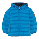 Save The Duck Giubbino tinta unita con Zip E Cappuccio Azzurro per Neonata I30003XXX AZZURRO SAVE THE DUCK 