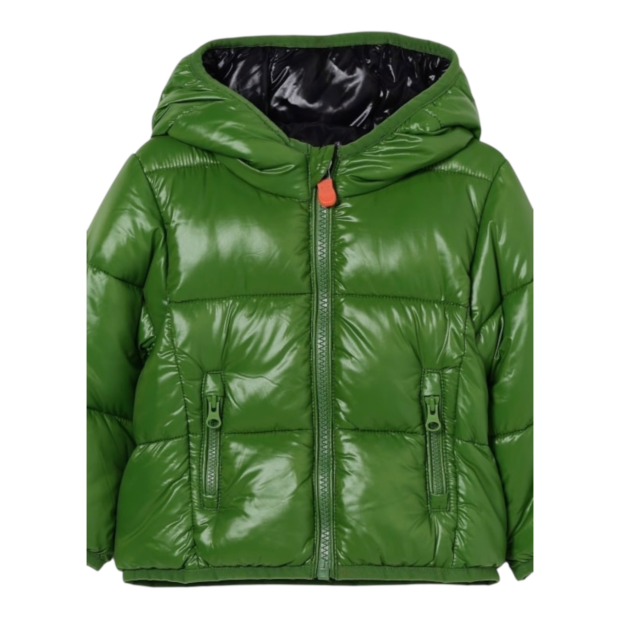 Save The Duck Giubbino tinta unita con Zip E Cappuccio Verde per Neonato I30004X VERDE SAVE THE DUCK 