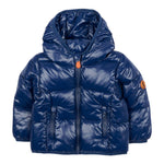 Save The Duck Giubbino tinta unita con Zip E Cappuccio Blu per Neonato I30004XX BLU SAVE THE DUCK 