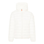 Save The Duck Giubbino tinta unita con Cappuccio Bianco per Bambina J30650B BIANCO SAVE THE DUCK 