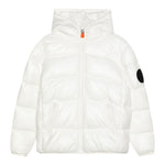 Save The Duck Giubbino tinta unita con Zip E Cappuccio Bianco per Bambino J31280BX BIANCO SAVE THE DUCK 