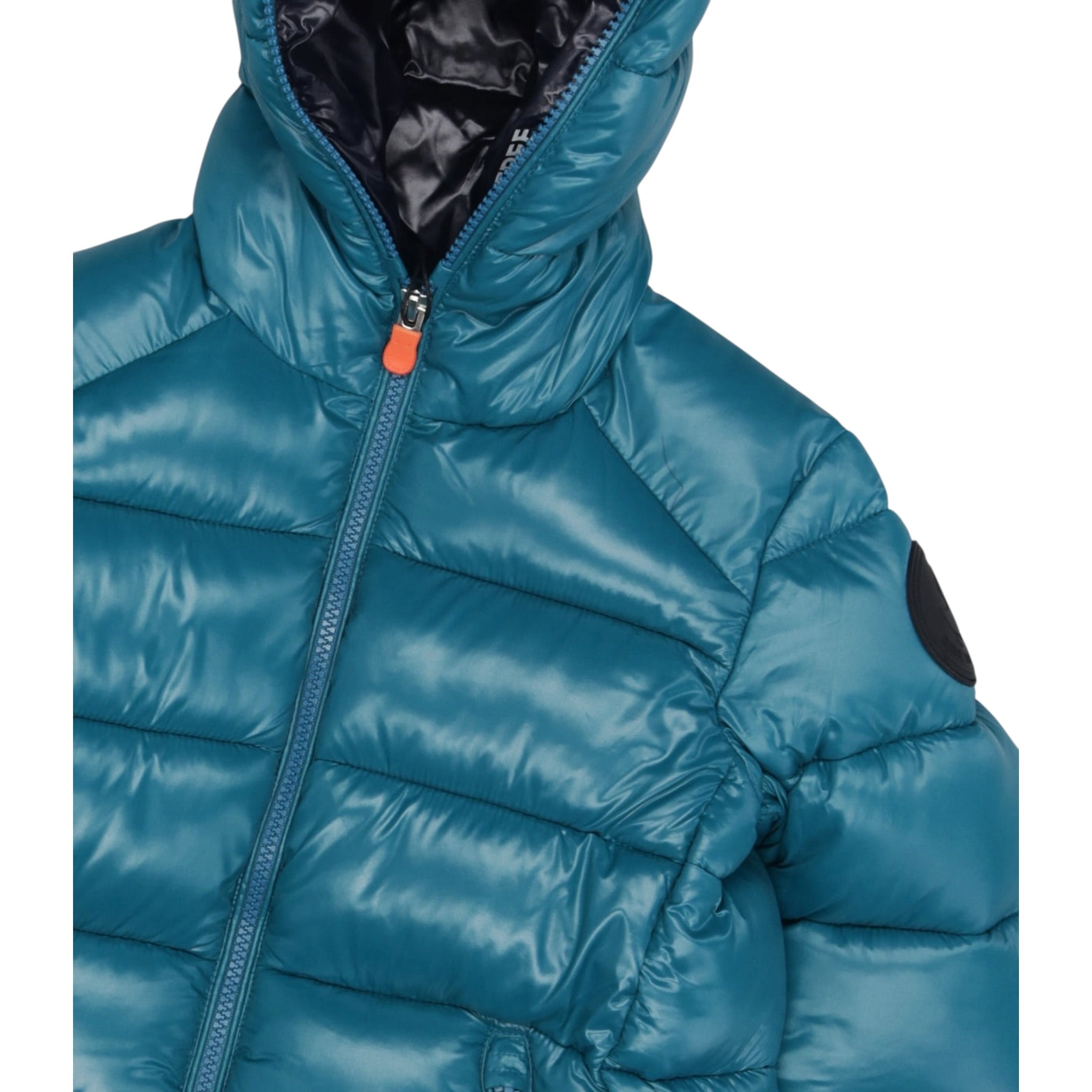 Save The Duck Giubbino tinta unita con Zip E Cappuccio Verde per Neonato J31280BXXX VERDE SAVE THE DUCK 