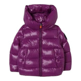 Save The Duck Giubbino tinta unita con Zip E Cappuccio Viola per Neonata J31989G VIOLA SAVE THE DUCK 