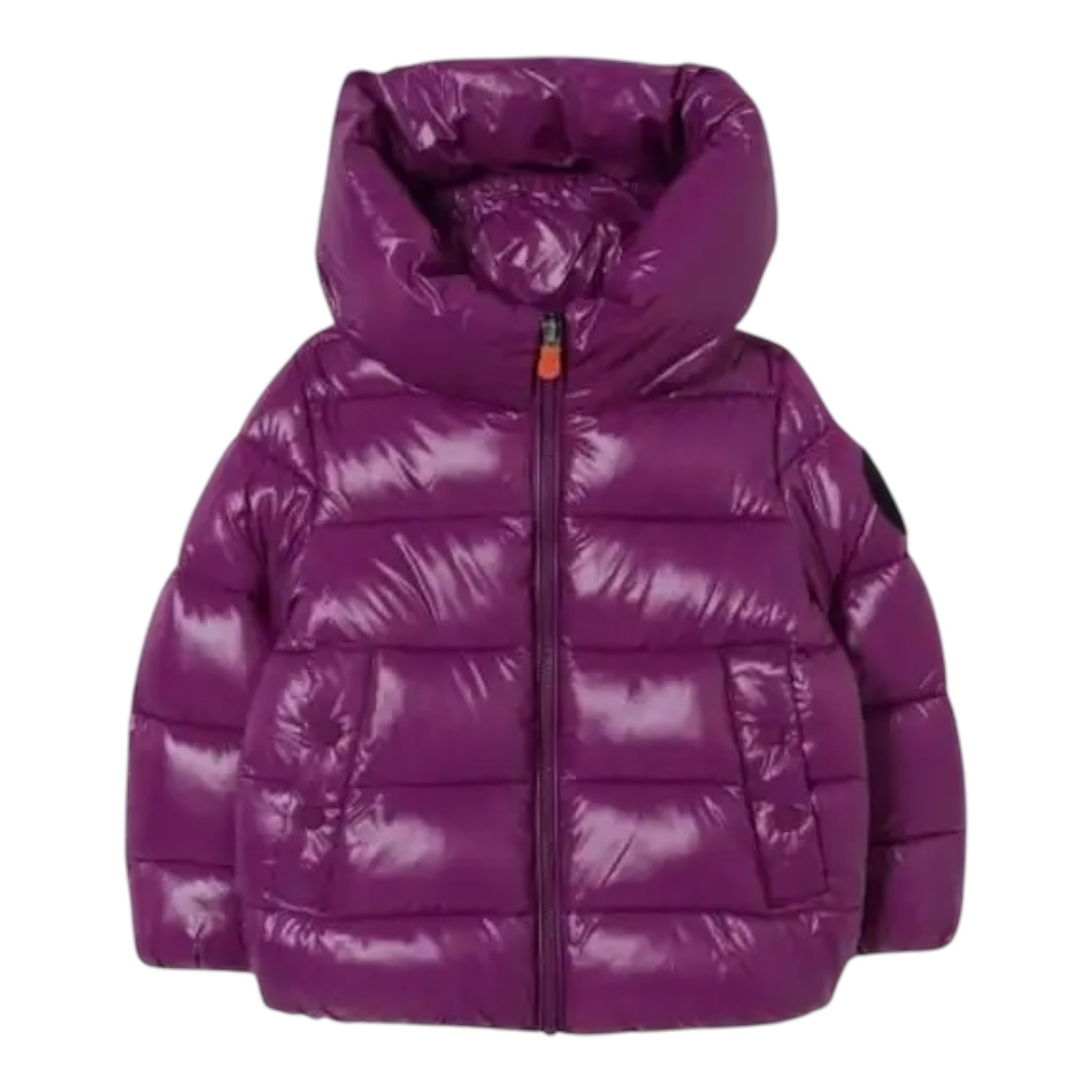 Save The Duck Giubbino tinta unita con Zip E Cappuccio Viola per Neonata J31989G VIOLA SAVE THE DUCK 