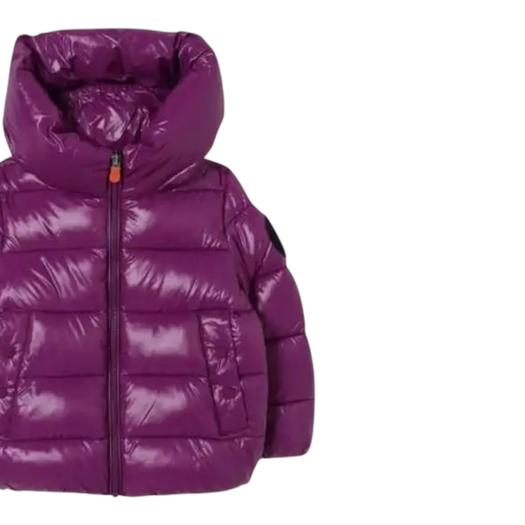 Save The Duck Giubbino tinta unita con Zip E Cappuccio Viola per Neonata J31989G VIOLA SAVE THE DUCK 