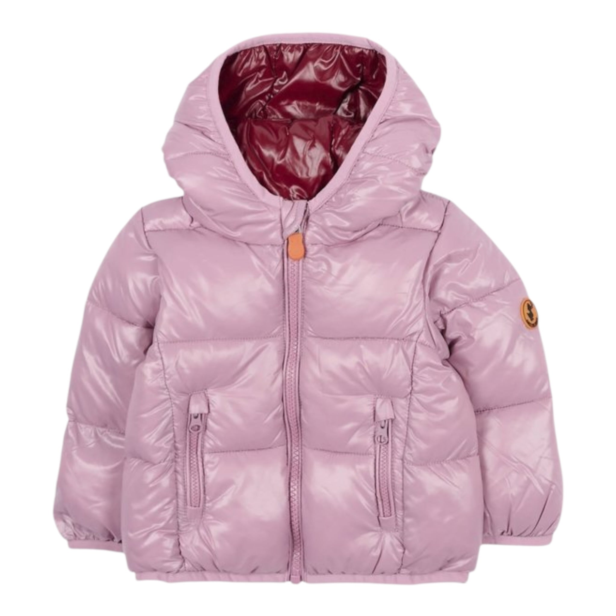 Save The Duck Giubbino tinta unita con Zip E Cappuccio Rosa per Neonata J38090G ROSA SAVE THE DUCK 