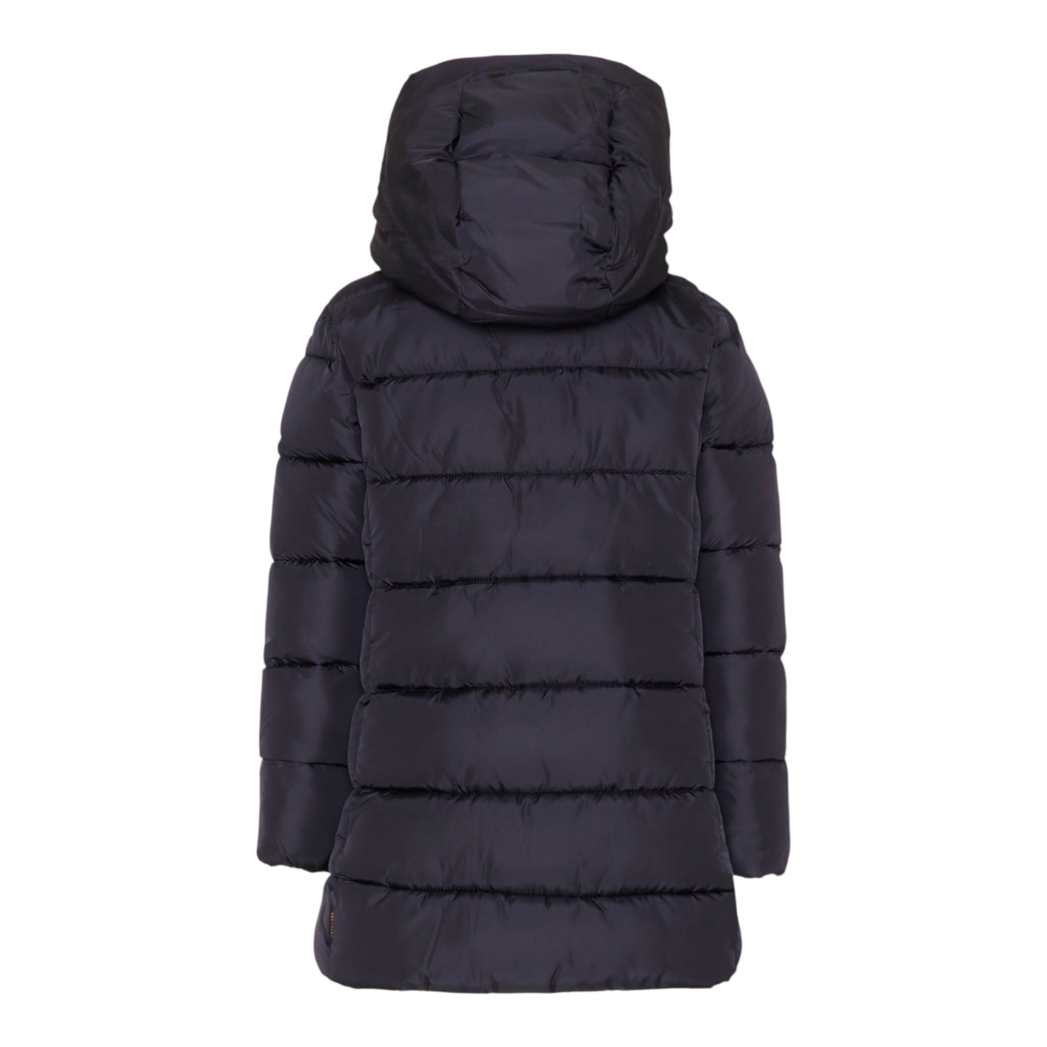 Save The Duck Giubbino tinta unita con Zip E Cappuccio Nero per Bambina J43110G NERO SAVE THE DUCK 