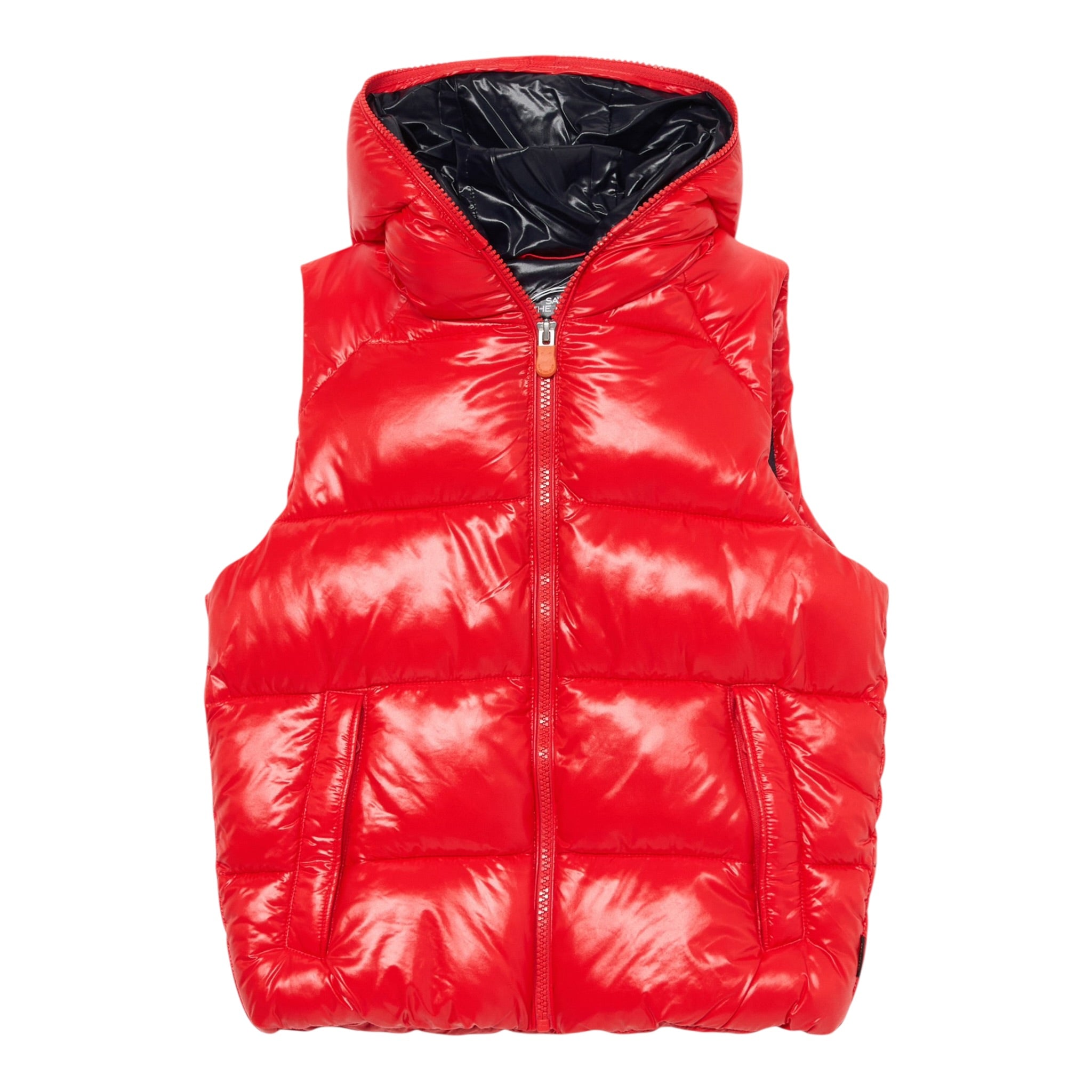 Save The Duck Giubbino Smanicato tinta unita con Zip E Cappuccio Rosso per Neonato J80296XN ROSSO SAVE THE DUCK 