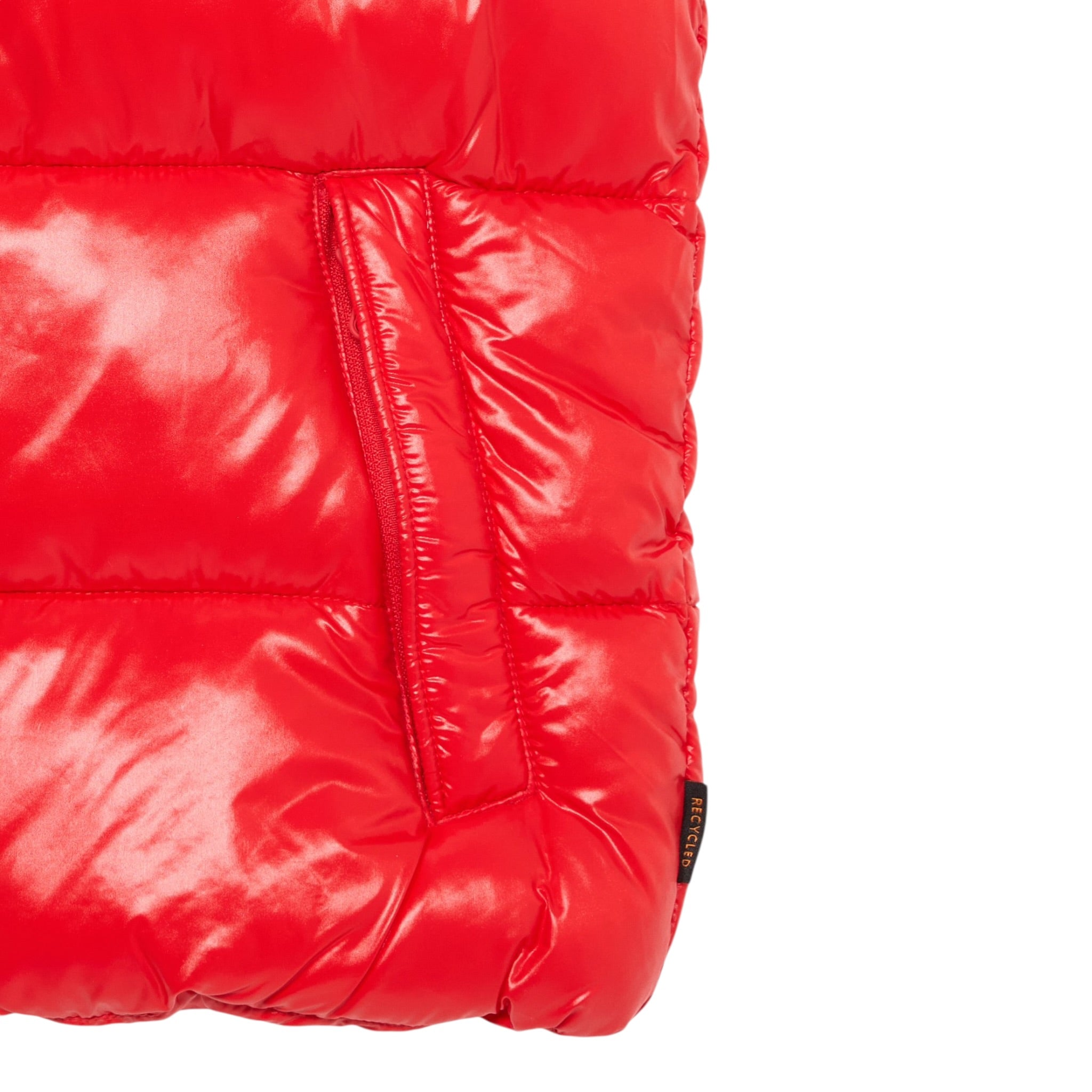 Save The Duck Giubbino Smanicato tinta unita con Zip E Cappuccio Rosso per Bambino J80296X ROSSO SAVE THE DUCK 
