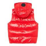 Save The Duck Giubbino Smanicato tinta unita con Zip E Cappuccio Rosso per Bambino J80296X ROSSO SAVE THE DUCK 