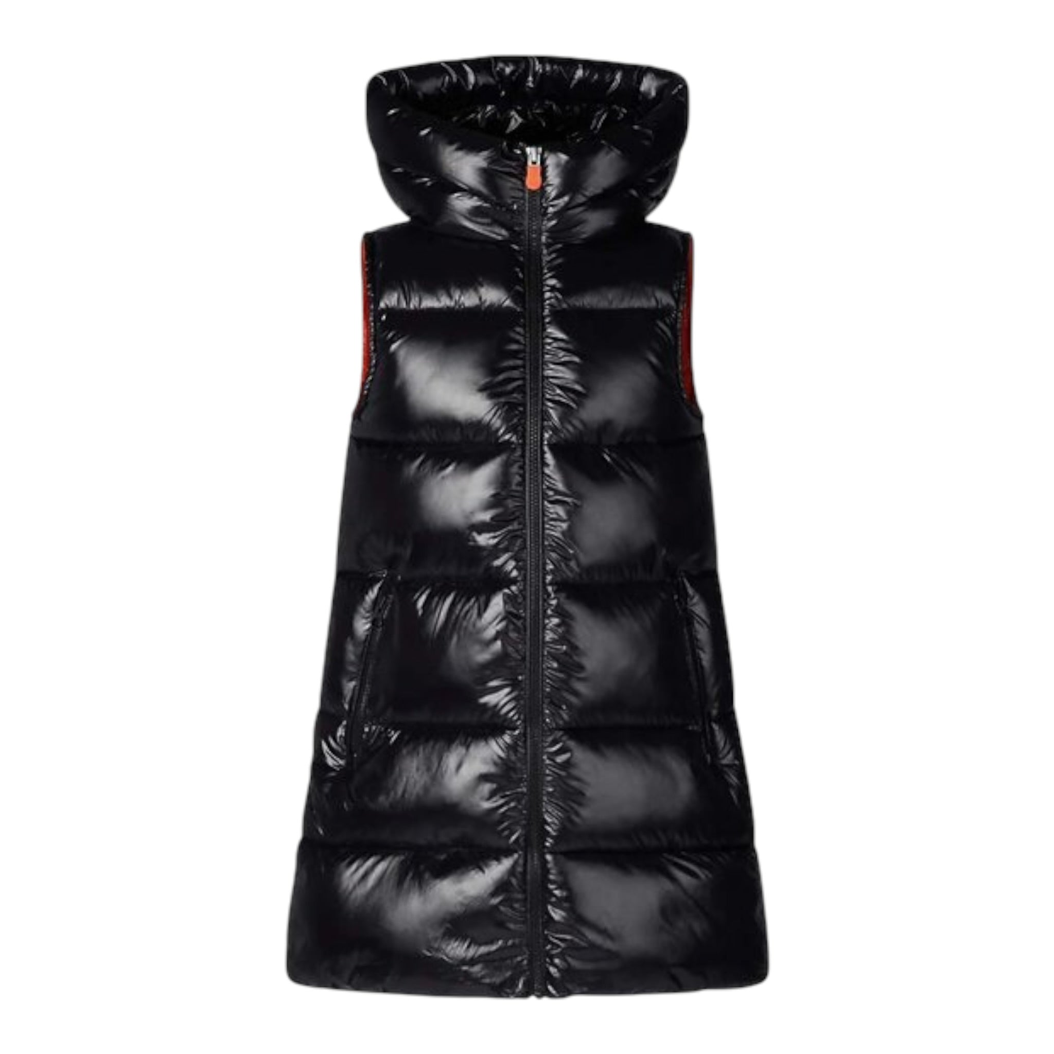 Save The Duck Giubbino Smanicato tinta unita con Cappuccio Nero per Bambina J80302G NERO SAVE THE DUCK 