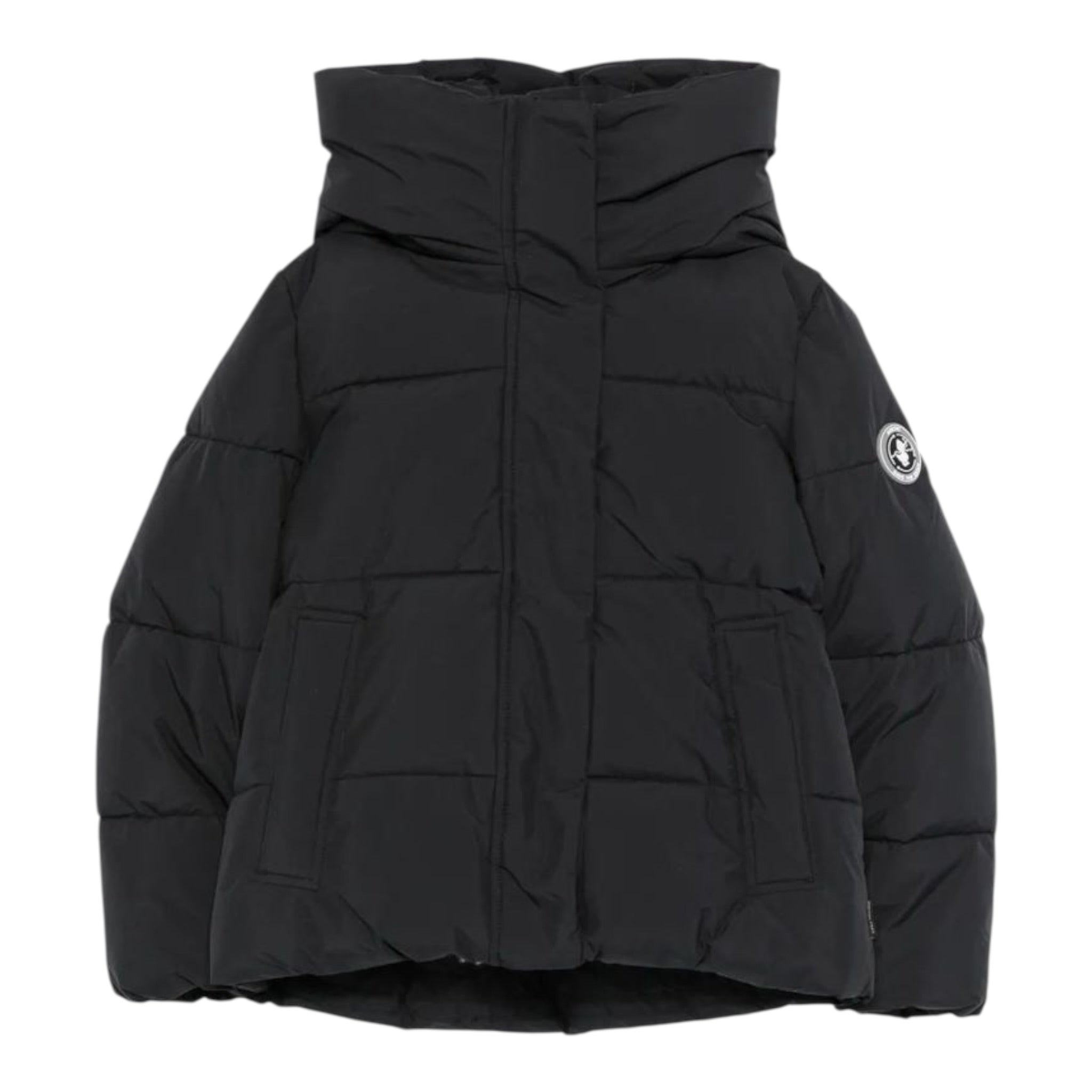 Save The Duck Giubbino tinta unita con Zip E Cappuccio Nero per Bambino P32517GLEAF21 NERO SAVE THE DUCK 