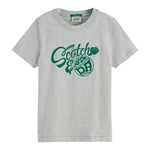 Scotch & Soda T-Shirt tinta unita con Stampa Grigio per Bambino 180474 GRIGIO SCOTCH & SODA 