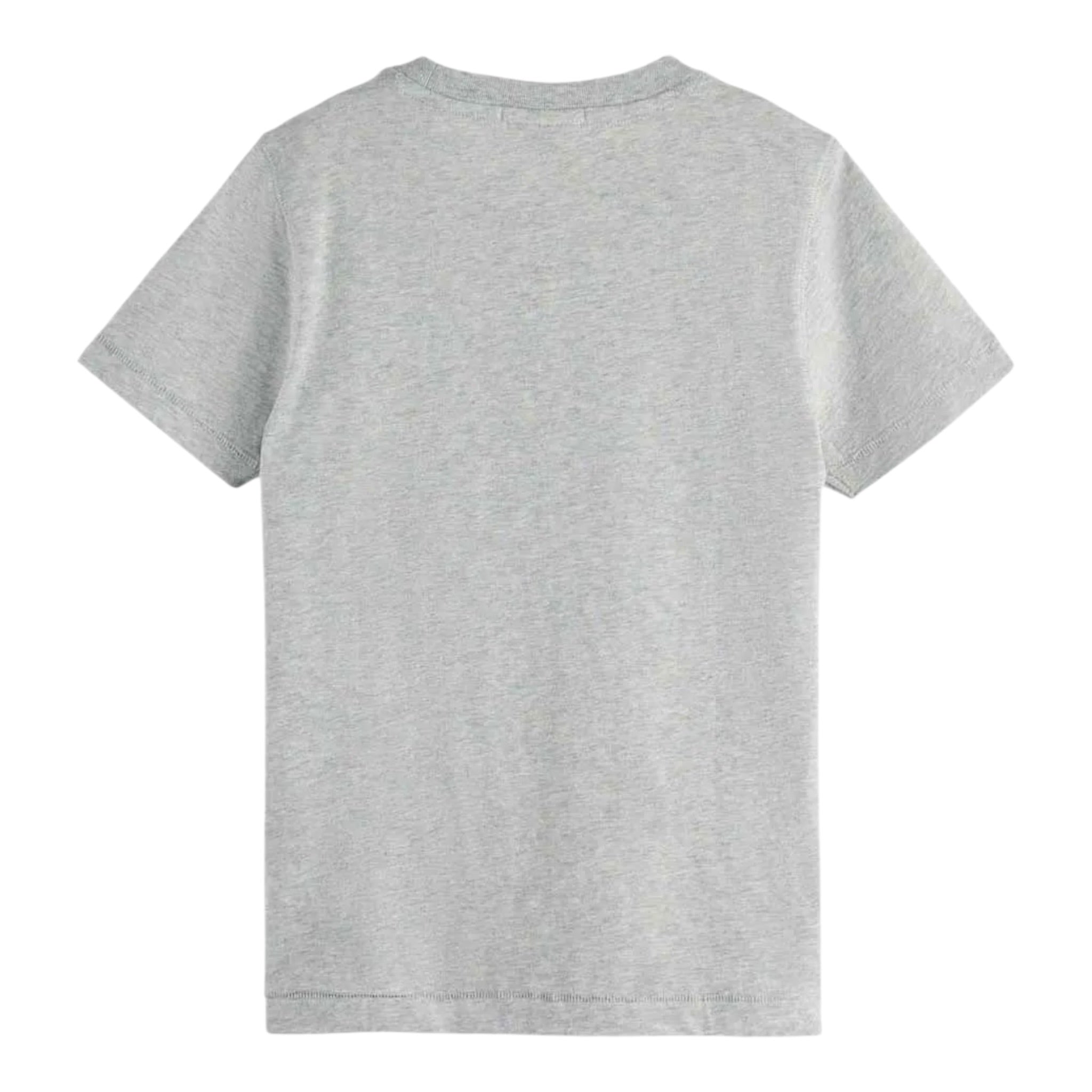 Scotch & Soda T-Shirt tinta unita con Stampa Grigio per Bambino 180474 GRIGIO SCOTCH & SODA 