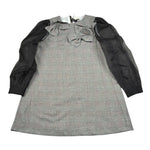 Simonetta Abito Manica Lunga Velata con Fiocchi Nero per Bambina SX1A00I0288 NERO SIMONETTA 