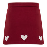 Simonetta Gonna tinta unita con Ricami Rosso per Bambina SX7A11E0227 ROSSO SIMONETTA 