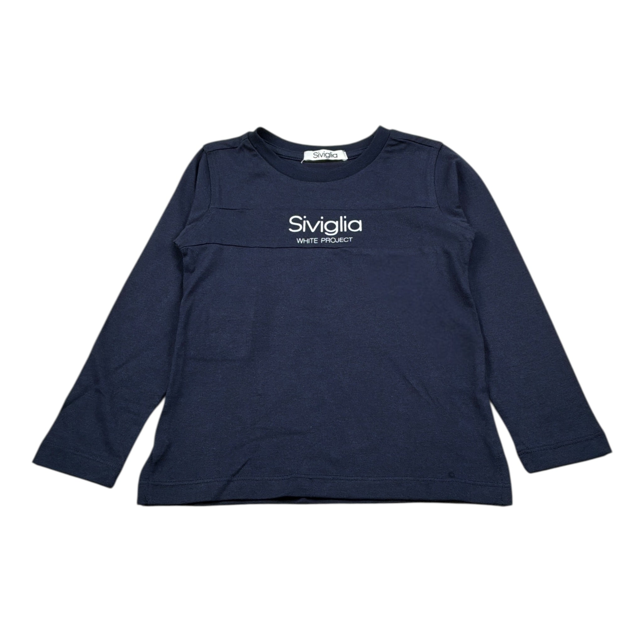 Siviglia Shirt Girocollo tinta unita con Logo Blu per Bambino SBTS00712 BLU SIVIGLIA 