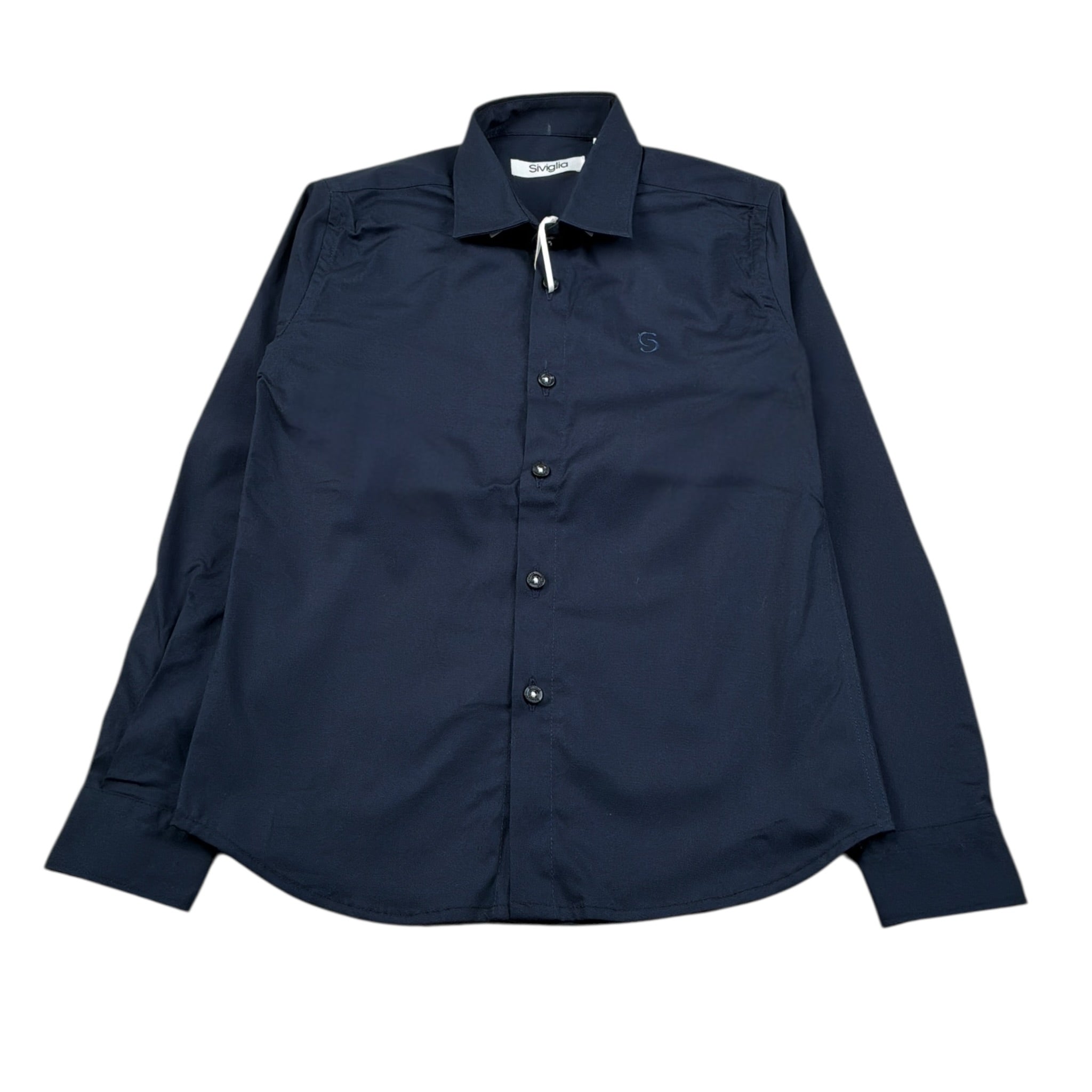 Siviglia Camicia Manica Lunga tinta unita Blu per Bambino SVBSH00643 BLU SIVIGLIA 
