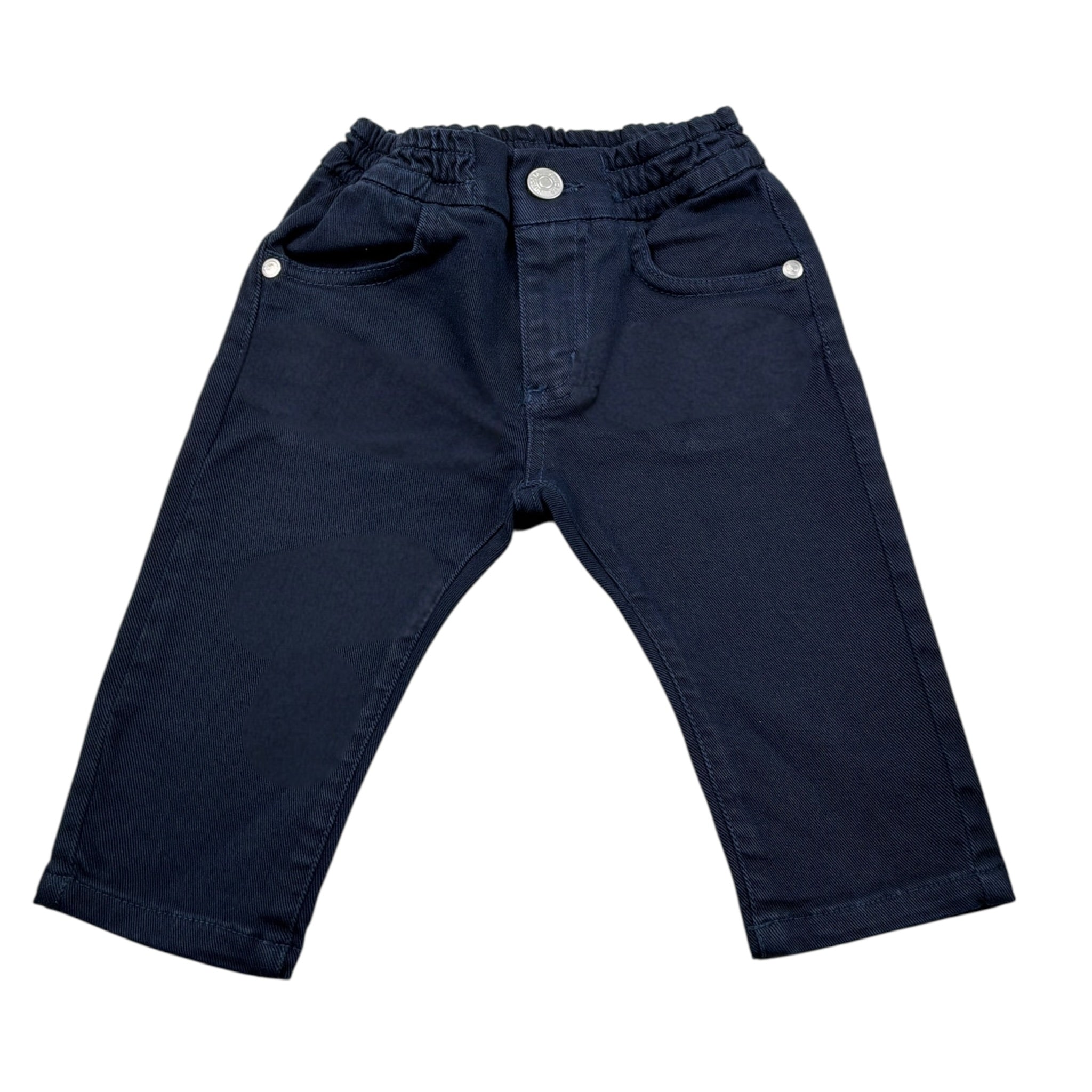 Siviglia Pantalone tinta unita con Elastico In Vita Blu per Neonato SVNPT00545 BLU SIVIGLIA 
