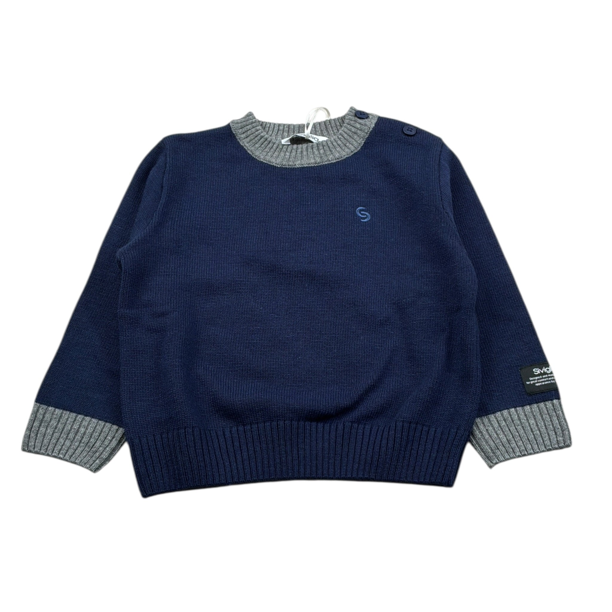 Siviglia Maglia Girocollo tinta unita Blu per Neonato SVNSW00576 BLU SIVIGLIA 