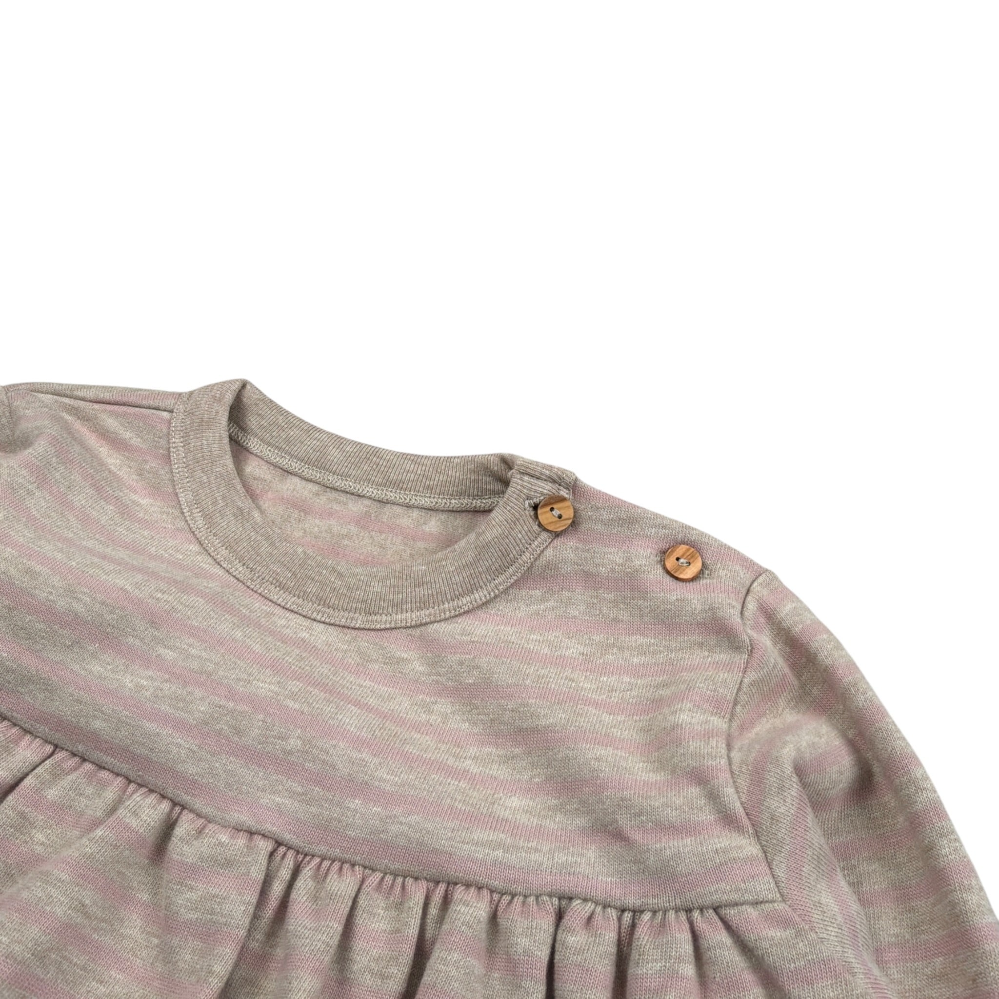 Snug Abito tinta unita con Fantasia A Righe Beige per Neonata 930AP5W094G23 BEIGE SNUG 