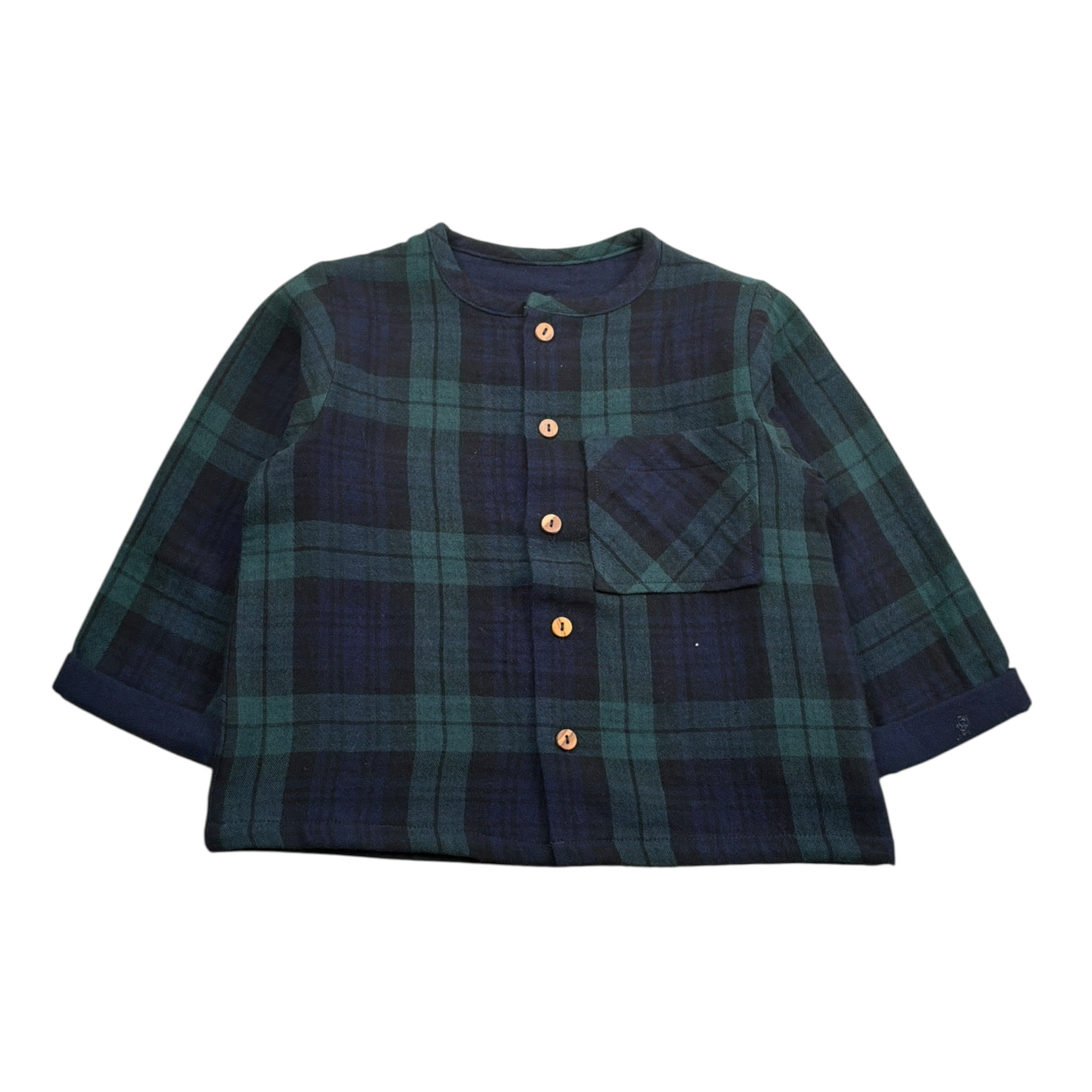 Snug Camicia tinta unita con Fantasia Quadri Verde per Neonato 930BC5W123R83 VERDE SNUG 