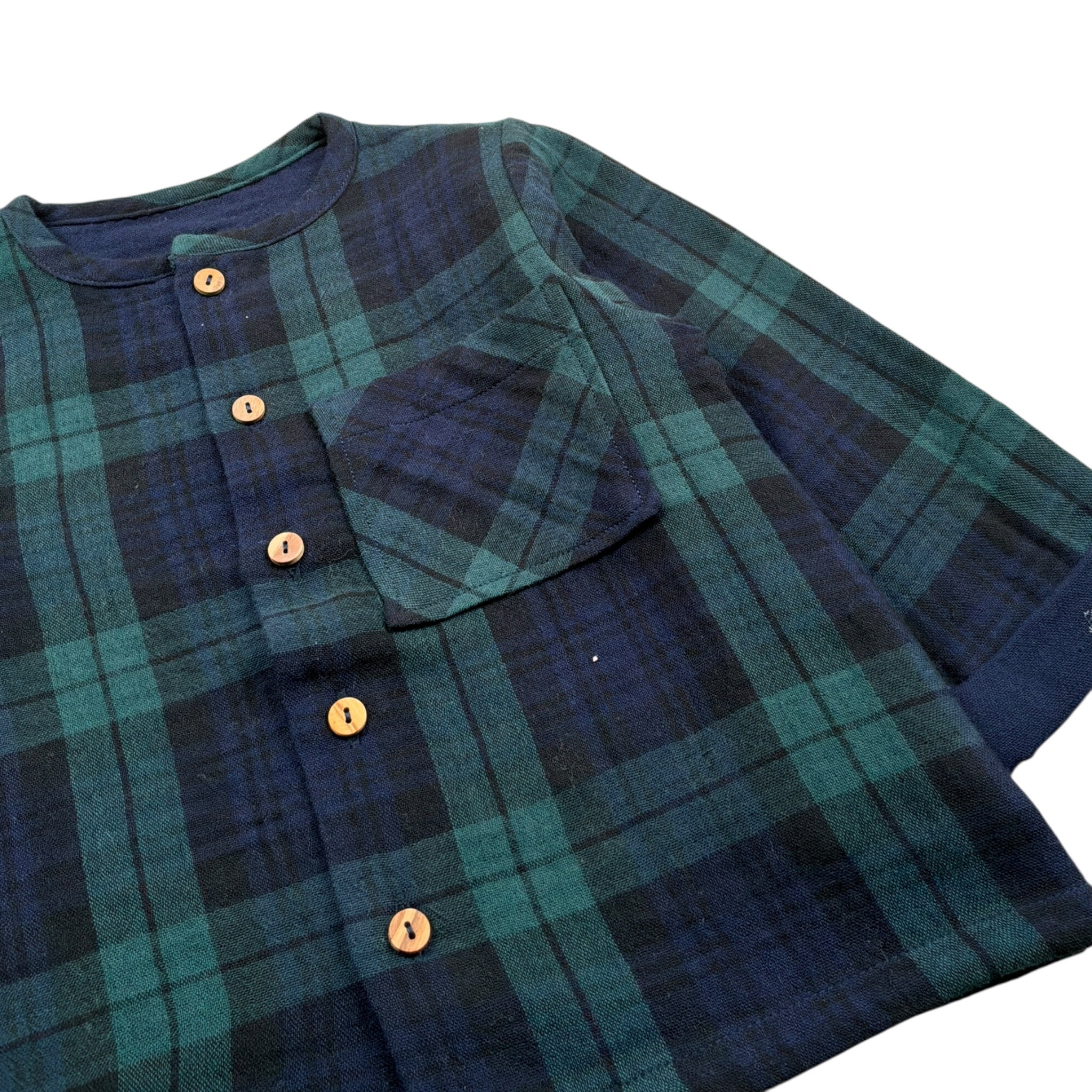 Snug Camicia tinta unita con Fantasia Quadri Verde per Neonato 930BC5W123R83 VERDE SNUG 