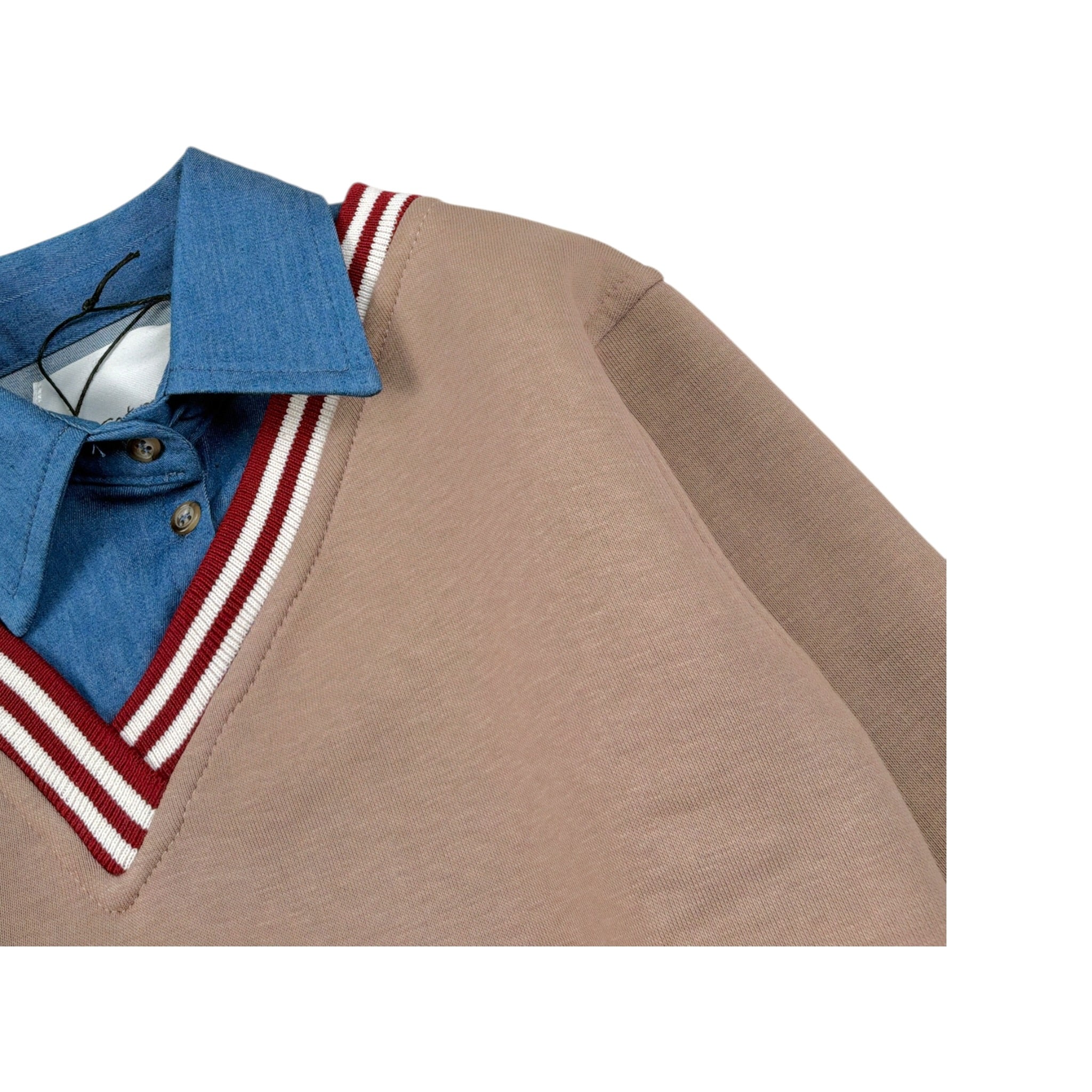 So Twee By Miss Grant Maglia tinta unita con Finta Camicia Beige per Bambina ST0147B BEIGE SO TWEE BY MISS GRANT 